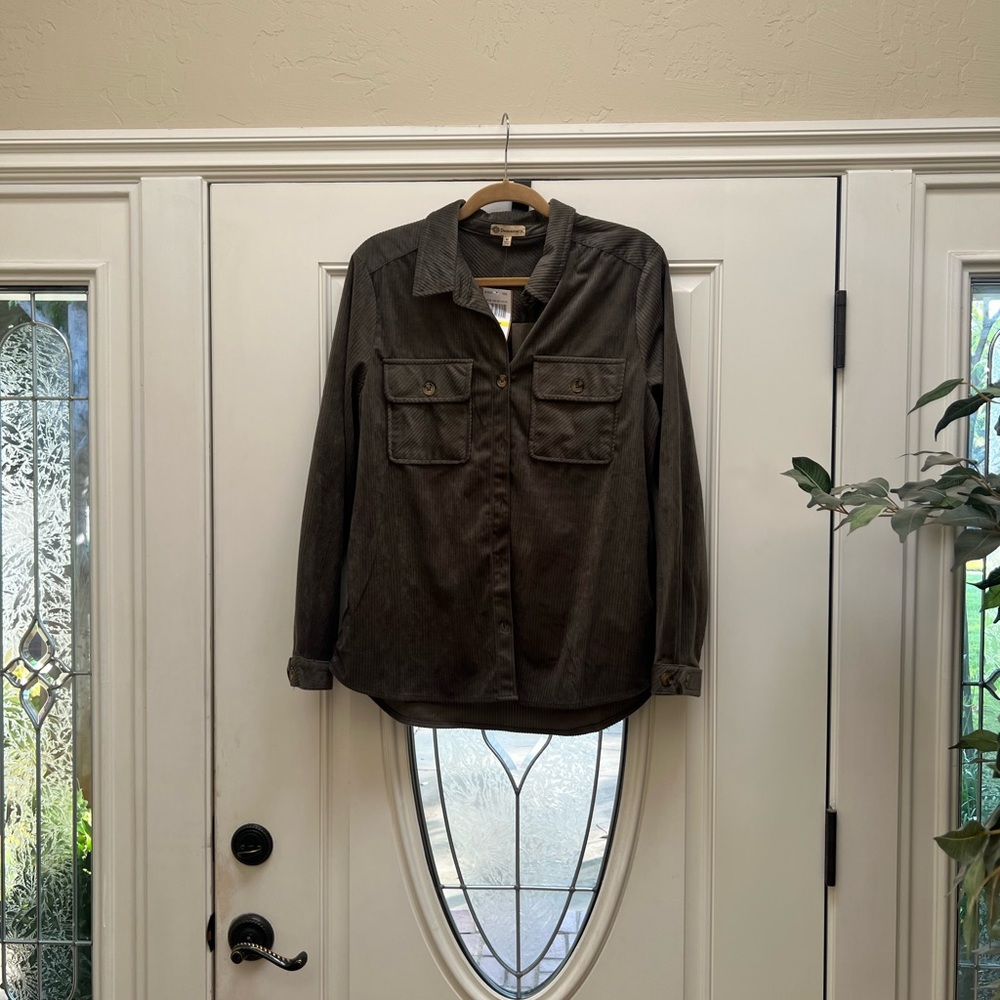 Democracy Ribbed Olive Shirt